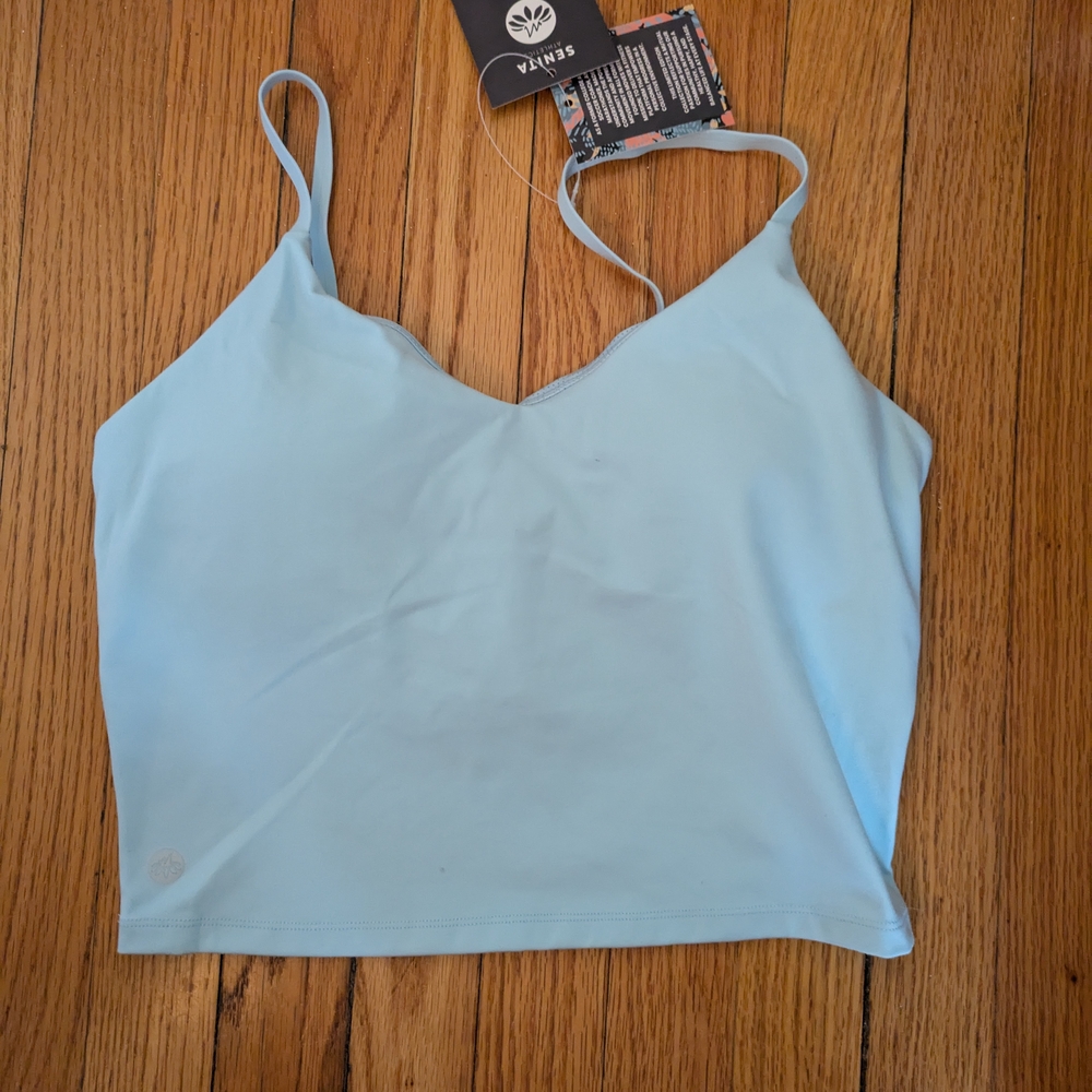 Senita Athletics Blue Fitted Crop Camisole